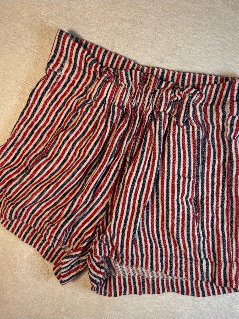 Indigo Rein Striped Red and Navy Women’s Drawstring Shorts